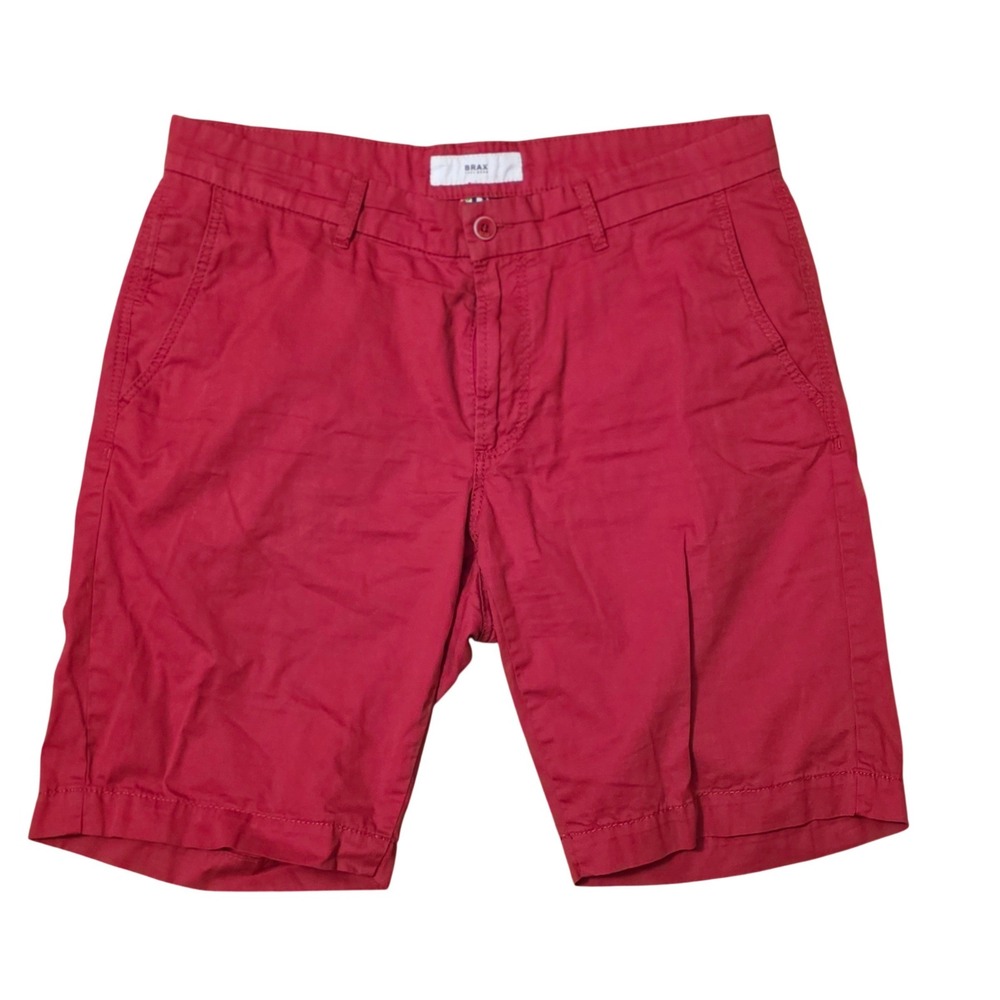 Brax Feel Good Mens Style Bristol Red Chino Shorts Size 34